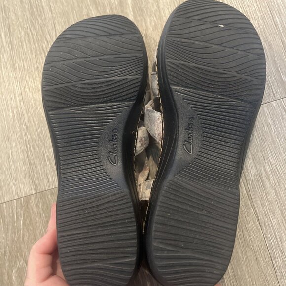 Clarks Collection 8.5 Strappy Sandals Merliah Beige Floral Comfort - Picture 5 of 5